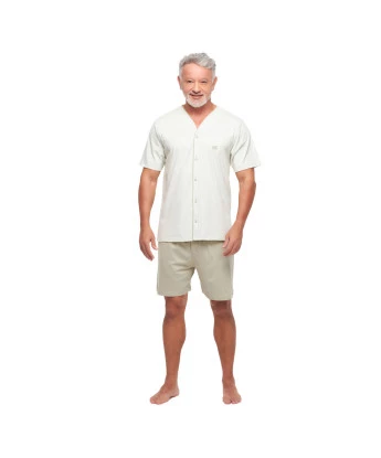 Conjunto Masculino Adulto Manga Curta Decote V e Short