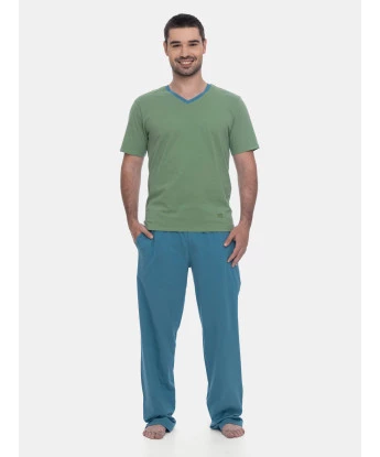 Sonhart Loja Online | Pijama Masculino Adulto Manga Curta e Calça Azul