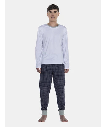 Pijama Masculino Adulto Manga Longa e Calça Flanelada Com Punhos