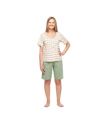 Conjunto Feminino Adulto Manga Curta e Bermuda