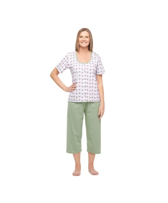 Conjunto Feminino Adulto Manga Curta Aberta e Corsário