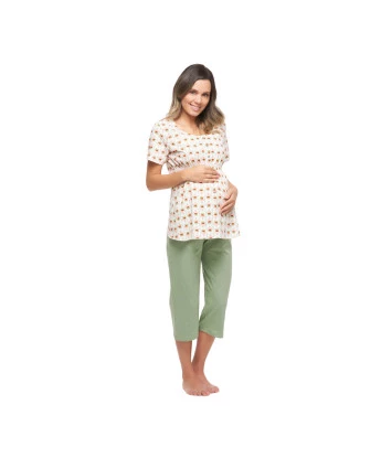 Homewear gestante manga curta e corsário          
