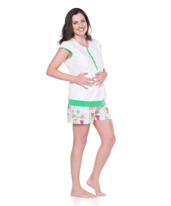Homewear gestante manga curta e short  