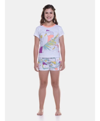 Pijama baby-look manga curta e short 