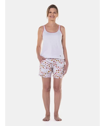 Sonhart Pijama Feminino Curto clássico regata e bermuda Estampado