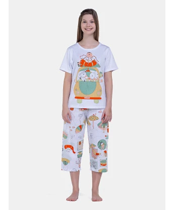 Pijamas Sonhart | Pijama Feminino Manga Curta e Corsário Estampada