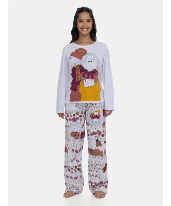 Loja Online Sonhart | Pijama Feminino Adulto Manga Longa e Calça Estampada