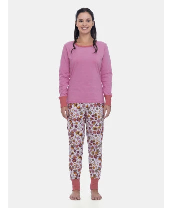 Pijama Feminino Blusa Manga Longa Punho e Calça Estampada