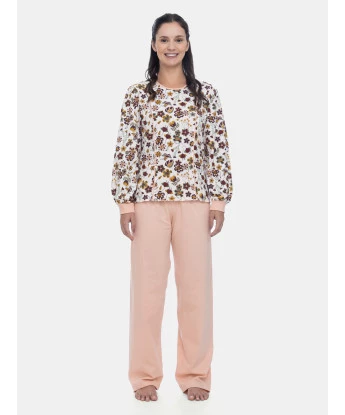 Loja Sonhart Oficial | Pijama Feminino Blusa Manga Longa Floral e Calça Rosa 