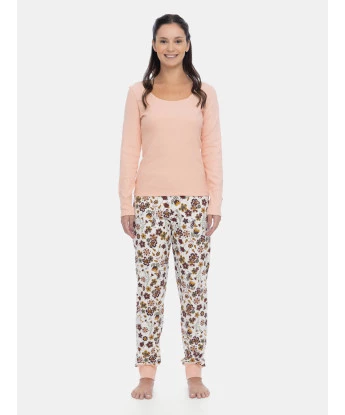 Pijama Feminino Blusa Manga Longa e Calça Floral