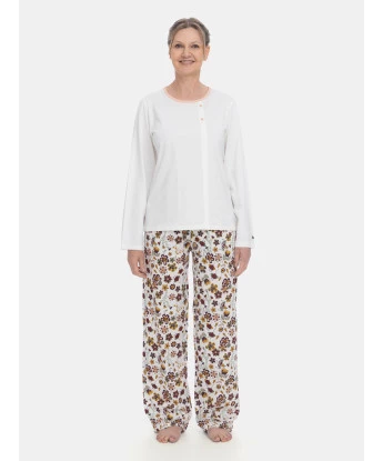Pijama Feminino Blusa Manga Longa e Calça Floral