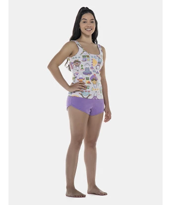 Pijama Feminino Adulto Regata e Short Cotton