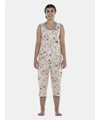 Pijama Feminino Adulto Regata Aberta e Corsário