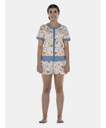 Pijama Feminino Adulto Manga Curta Aberta e Short