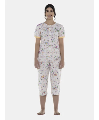 Pijama Feminino Adulto Manga Curta Aberta e Corsário