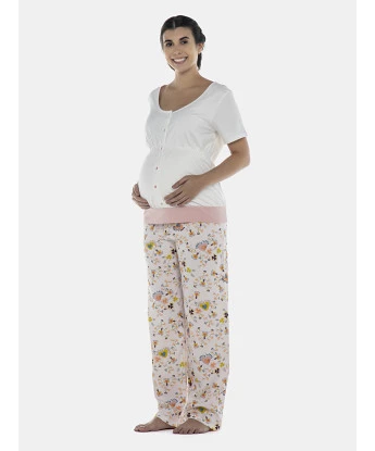 Pijama Feminino Gestante Manga Curta e Calça