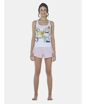 Pijama Feminino Adulto Regata e Short Atoalhado