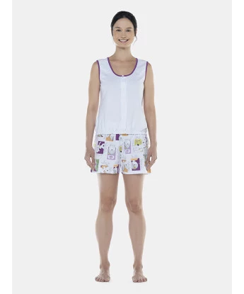 Pijama Feminino Adulto Regata Aberta e Short