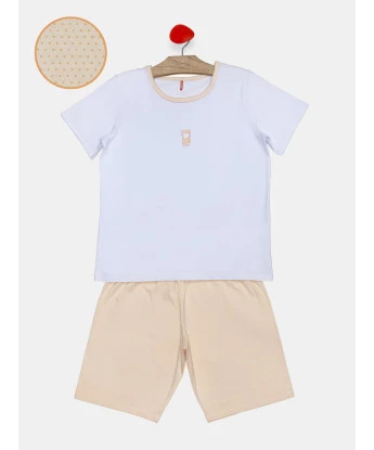 Pijama Feminino Adulto Manga Curta e Bermuda