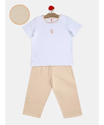 Pijama Feminino Adulto Manga Curta e Corsário