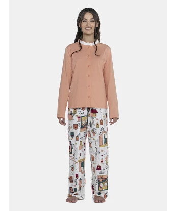Pijama Feminino Adulto Manga Longa e Calça