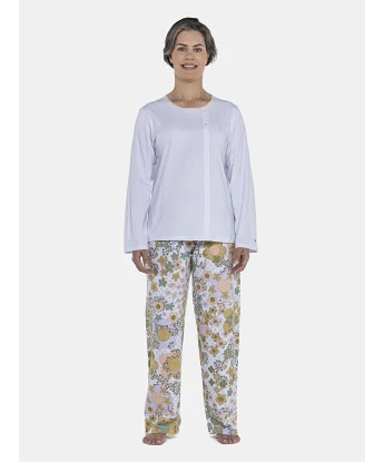 Pijama Feminino Adulto Manga Longa e Calça