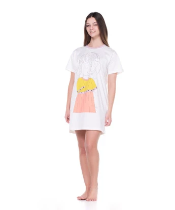 Camisão Feminino Adulto Manga Curta
