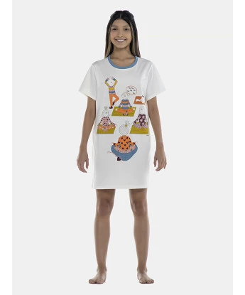 Camisão Feminino Adulto Manga Curta