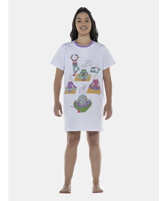 Camisão Feminino Adulto Manga Curta