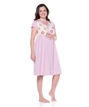 Homewear Feminino camisola gestante manga curta