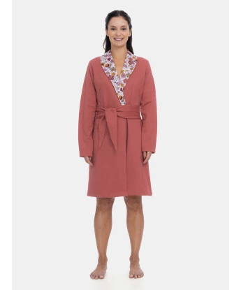 Robe Feminino  Adulto Manga Longa Transpasse Cinto Rosa