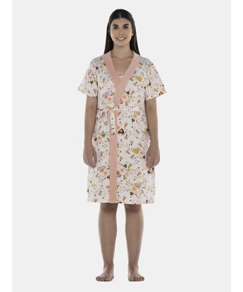 Robe Feminino Adulto Manga Curta