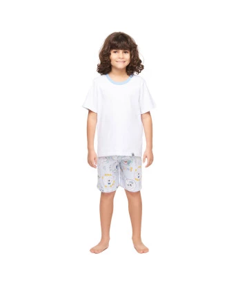 Pijama manga curta e bermuda