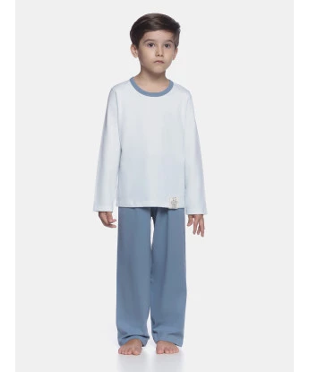 Pijama Infantil Masculino manga longa e calça Azul