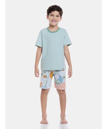 Pijama manga curta e bermuda