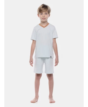 Pijama Sonhart Infantil Masculino Liso Manga Curta e Bermuda