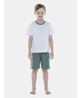 Pijama Masculino Kids Manga Curta e Bermuda