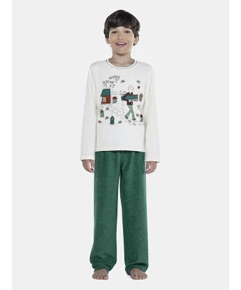 Pijama Masculino Kids Manga Longa e Calça Plush