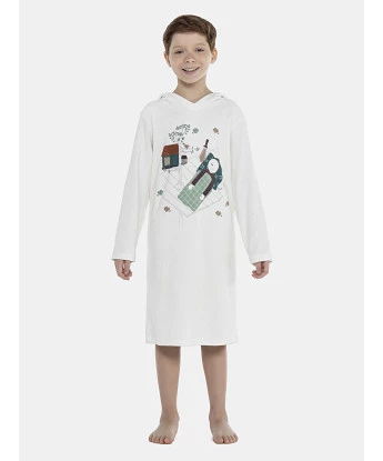 Roupão Masculino Kids Manga Longa Fechado Com Capuz Atoalhado