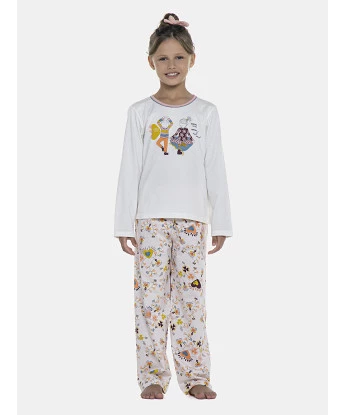 Pijama Feminino Kids Manga Longa e Calça