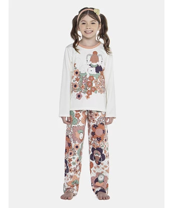 Pijama Feminino Kids Manga Longa e Calça Moletinho