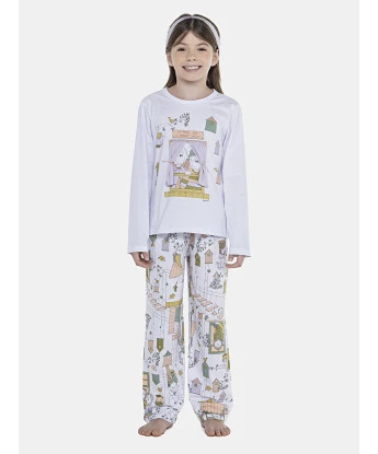 Pijama Feminino Kids Manga Longa e Calça 