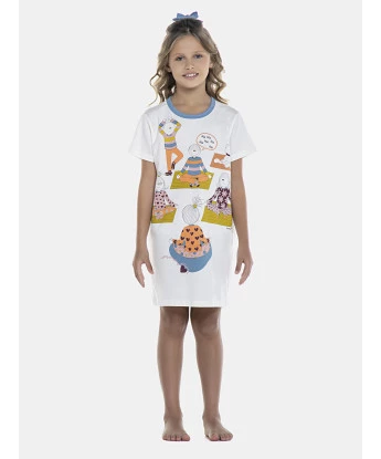 Camisão Feminino Kids Manga Curta