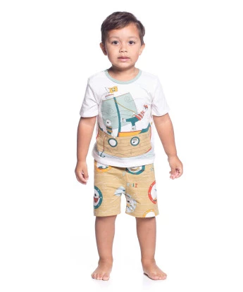 Conjunto Masculino Baby Manga Curta e Bermuda
