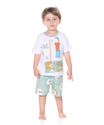 Pijama manga curta e bermuda   