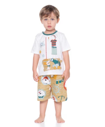 Conjunto Masculino Baby Manga Curta e Bermuda