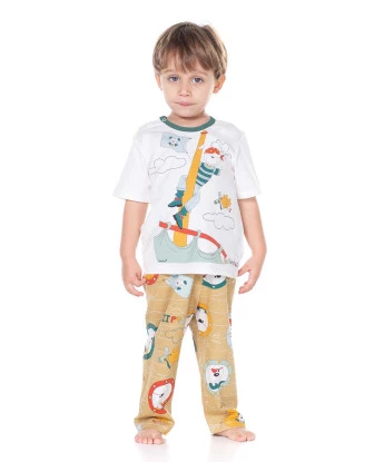 Pijama manga curta e calça
