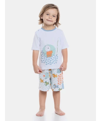 Pijama manga curta e bermuda 