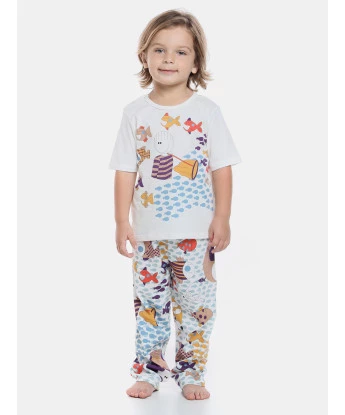 Pijama manga curta e calça    