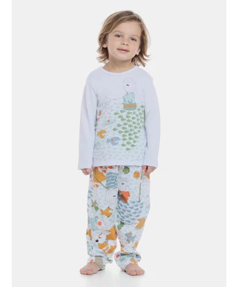 Pijama Infantil Masculino manga longa e calça Bill